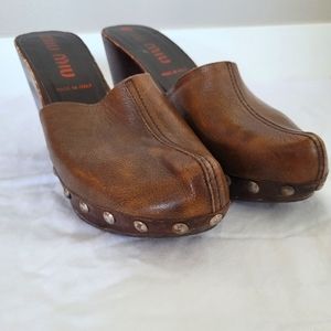 Vintage Miu Miu Studded Platform Clogs